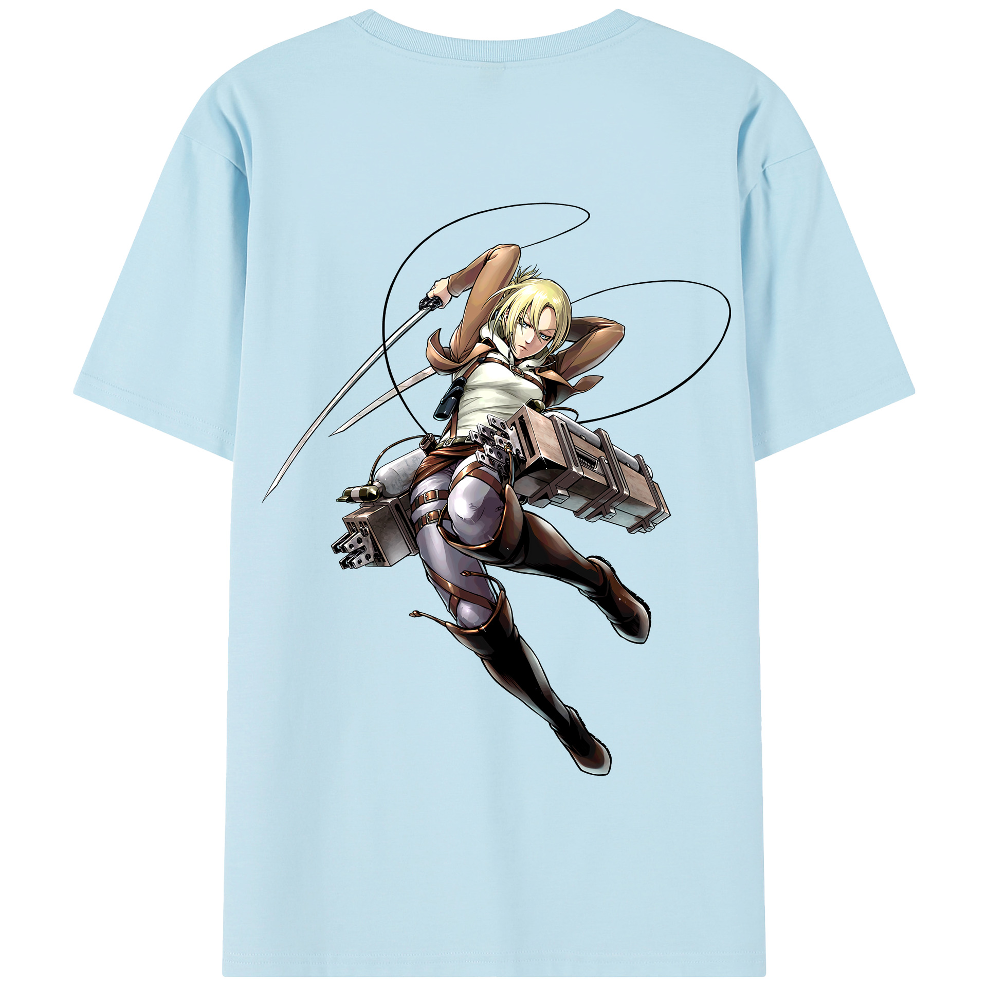 （画像用） 進撃の巨人 アニ・レオンハート Attack on Titan Annie Leonhart 綿100％半袖Tシャツ（背面プリント）